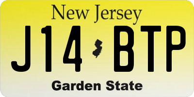 NJ license plate J14BTP