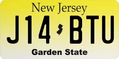 NJ license plate J14BTU