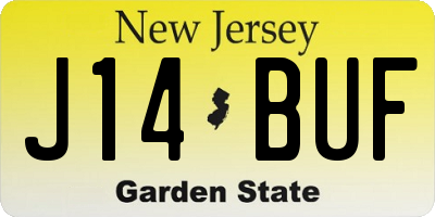 NJ license plate J14BUF