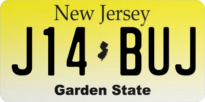 NJ license plate J14BUJ