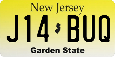 NJ license plate J14BUQ