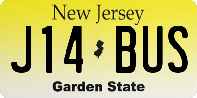 NJ license plate J14BUS