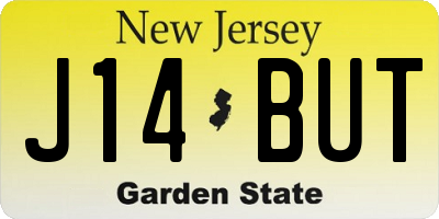 NJ license plate J14BUT