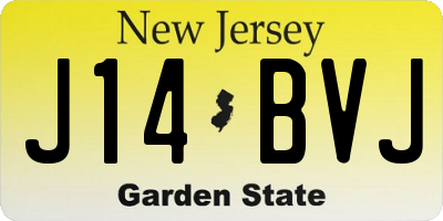NJ license plate J14BVJ