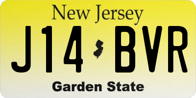 NJ license plate J14BVR