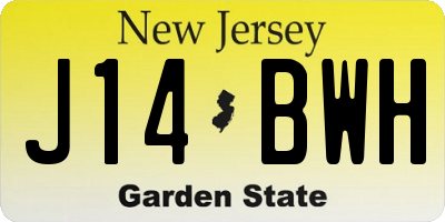 NJ license plate J14BWH