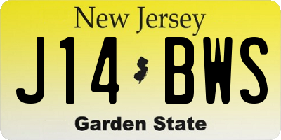 NJ license plate J14BWS
