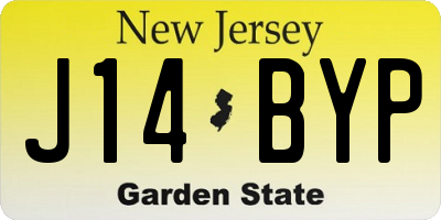 NJ license plate J14BYP
