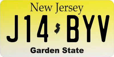 NJ license plate J14BYV