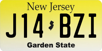 NJ license plate J14BZI