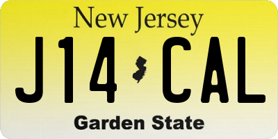 NJ license plate J14CAL