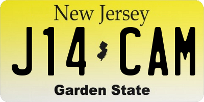 NJ license plate J14CAM