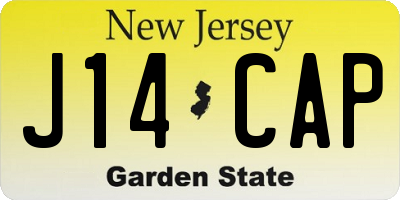 NJ license plate J14CAP
