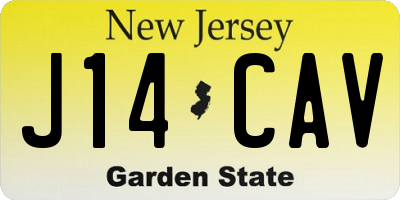 NJ license plate J14CAV