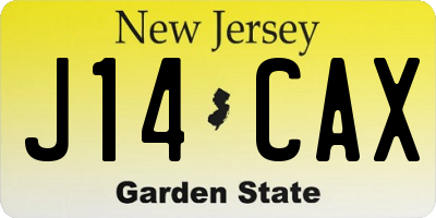 NJ license plate J14CAX