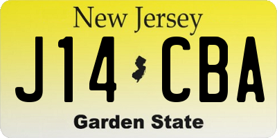 NJ license plate J14CBA