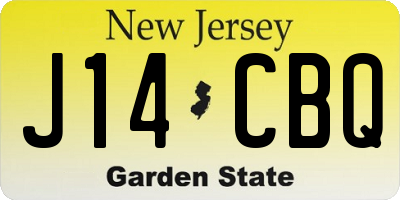NJ license plate J14CBQ
