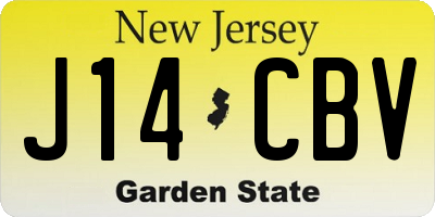 NJ license plate J14CBV