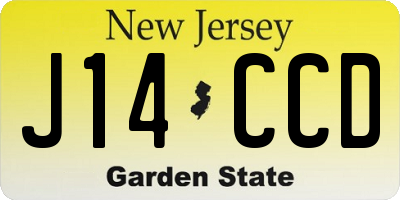 NJ license plate J14CCD