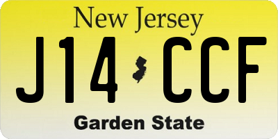 NJ license plate J14CCF