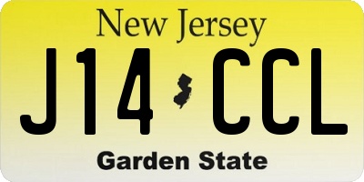NJ license plate J14CCL
