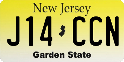 NJ license plate J14CCN