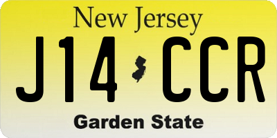 NJ license plate J14CCR