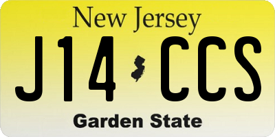NJ license plate J14CCS