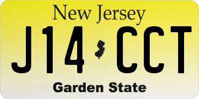 NJ license plate J14CCT