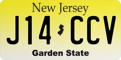 NJ license plate J14CCV