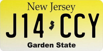 NJ license plate J14CCY