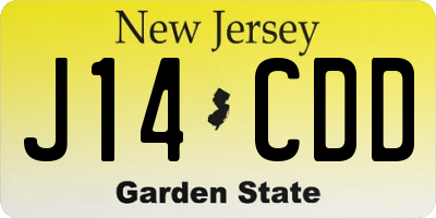 NJ license plate J14CDD