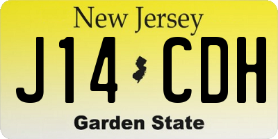 NJ license plate J14CDH