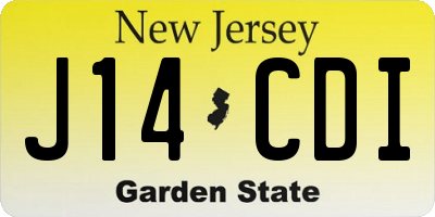 NJ license plate J14CDI