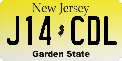 NJ license plate J14CDL