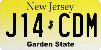 NJ license plate J14CDM