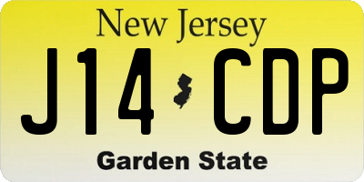 NJ license plate J14CDP
