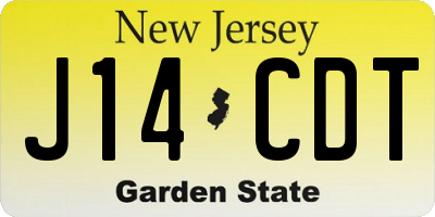 NJ license plate J14CDT