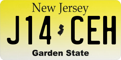 NJ license plate J14CEH