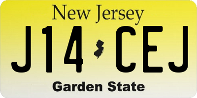 NJ license plate J14CEJ
