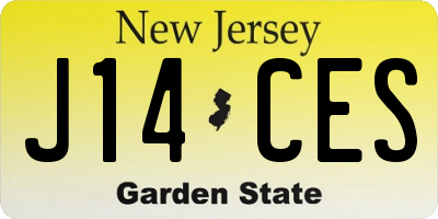 NJ license plate J14CES