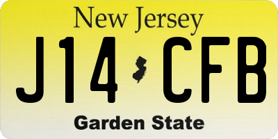NJ license plate J14CFB