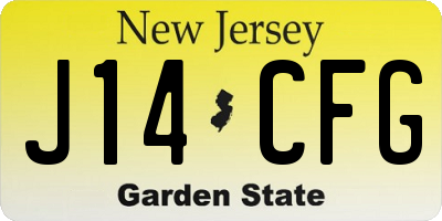 NJ license plate J14CFG