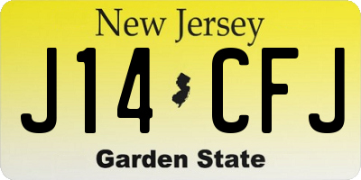 NJ license plate J14CFJ