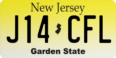 NJ license plate J14CFL
