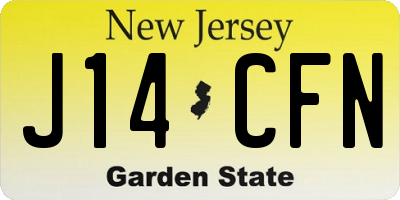 NJ license plate J14CFN