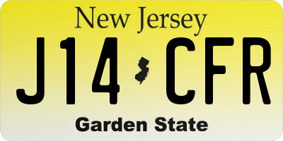 NJ license plate J14CFR
