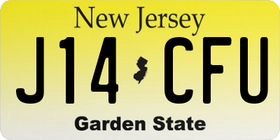 NJ license plate J14CFU
