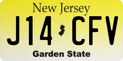 NJ license plate J14CFV