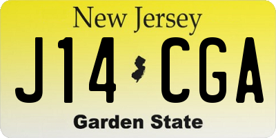 NJ license plate J14CGA